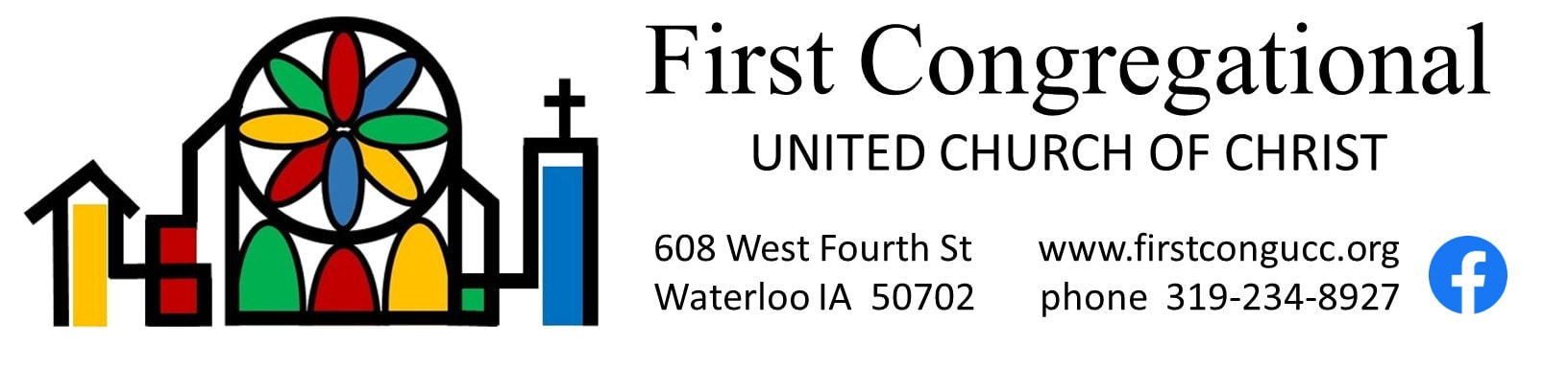 Image with First Congregational United Church of Christ logo with contact information